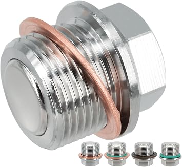 1 Pc M22x1.5 Stainless Steel Magnetic Engine Oil Drain Plug Fit for John Deere Gator, KTM Duke Adventure Supermoto, Ducati, Rolls-Royce, Replace DP027, M806544, 6004178