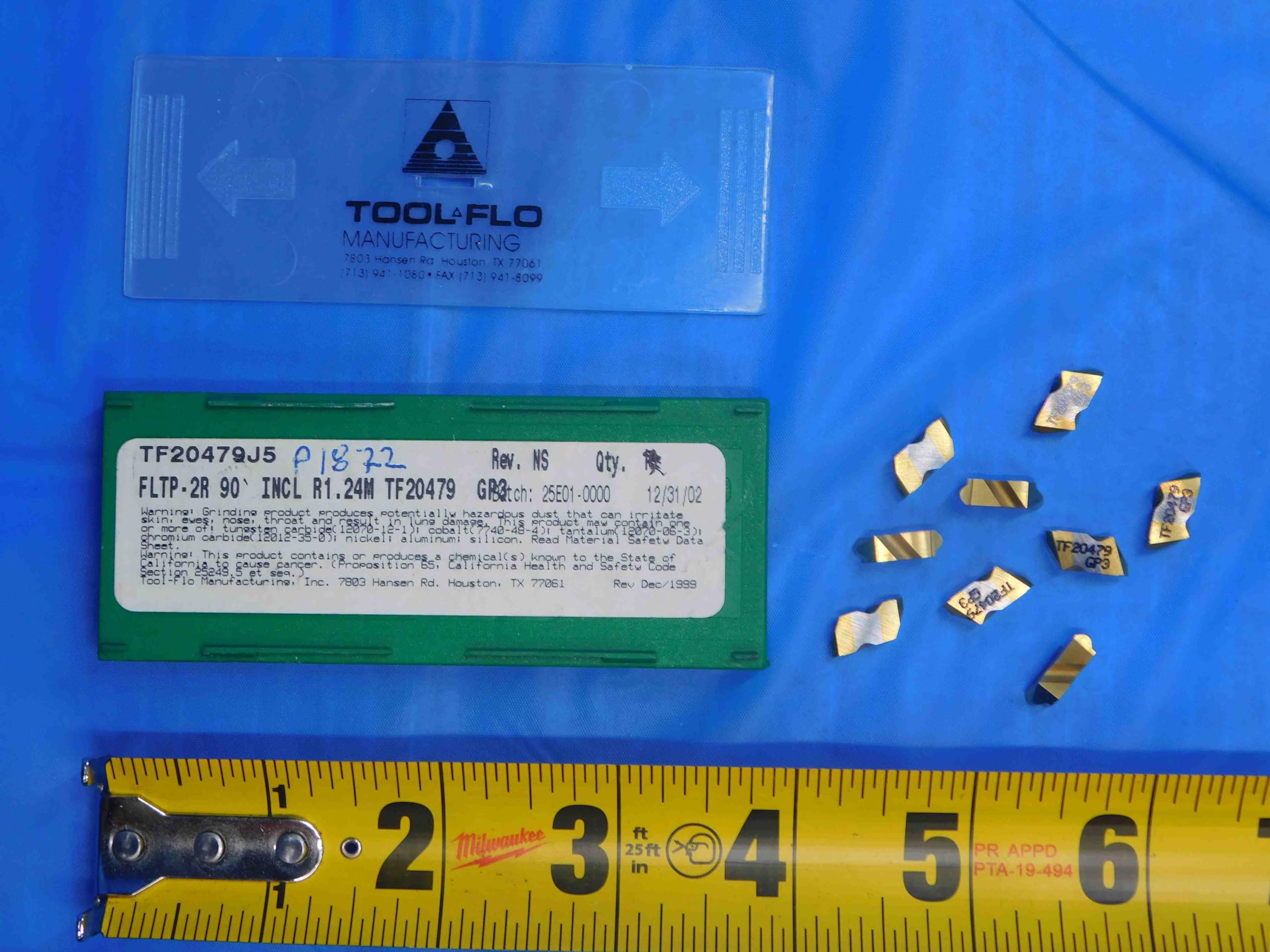 M & J Tooling LLC 9pcs New Tool FLO TF20479J5 FLTP-2R TF20479 GP3 TiN Carbide Grooving Inserts - AJ0938RDT