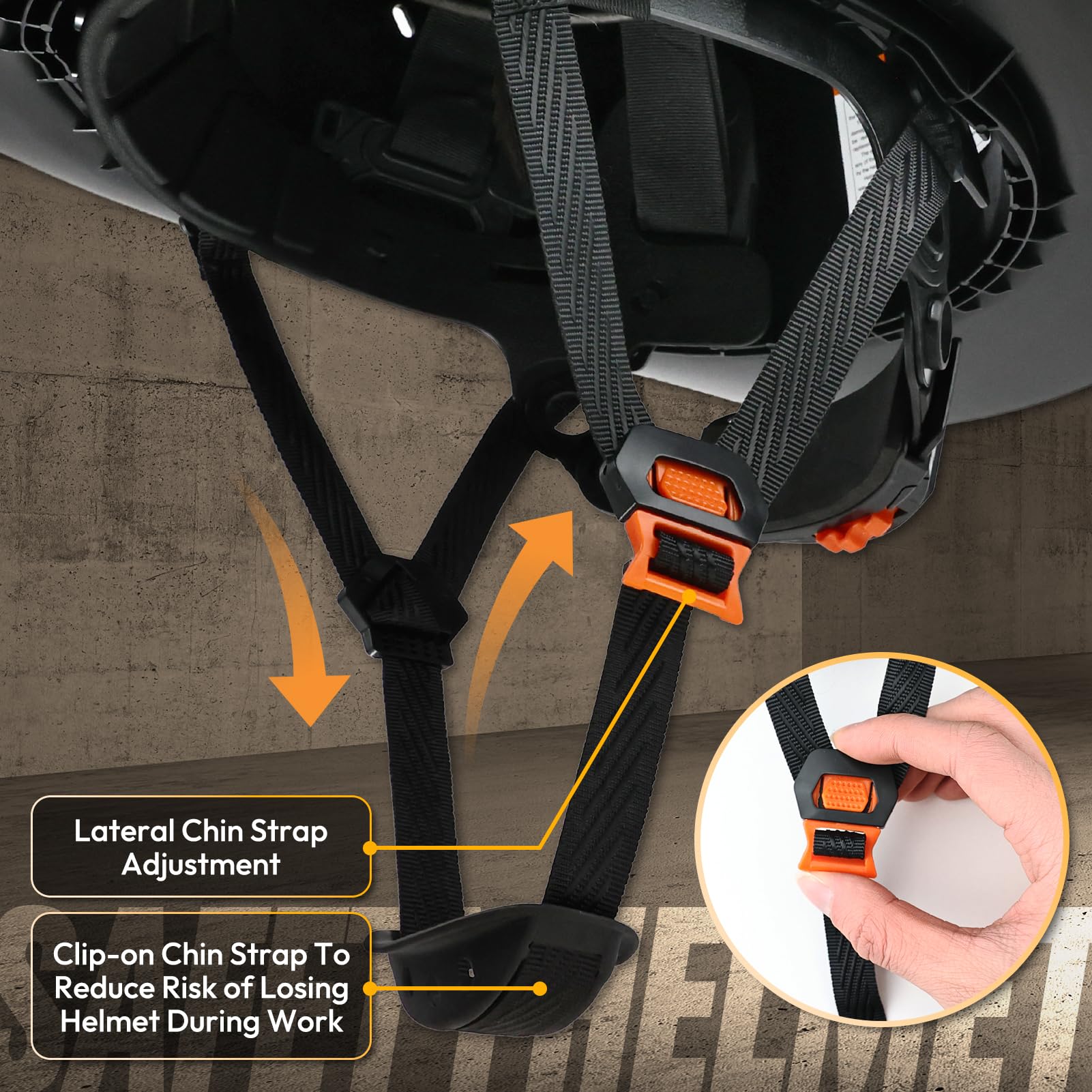 Casque de sécurité de cowboy approuvé par l'OSHA, casque de sécurité à bord complet avec visière intégrée, suspension à cliquet à 4 points, casque de sécurité pour homme et femme, ANSI Z89.1