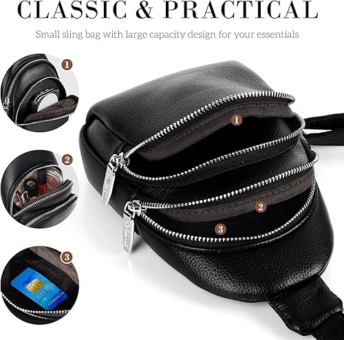 Miniatura 4 de Bolso bandolera para mujer Pequeña bolsa cruzada de moda, riñoneras de pecho de moda, cinturón de cuero, bolso cruzado, Marrón, Bolsos cruzados