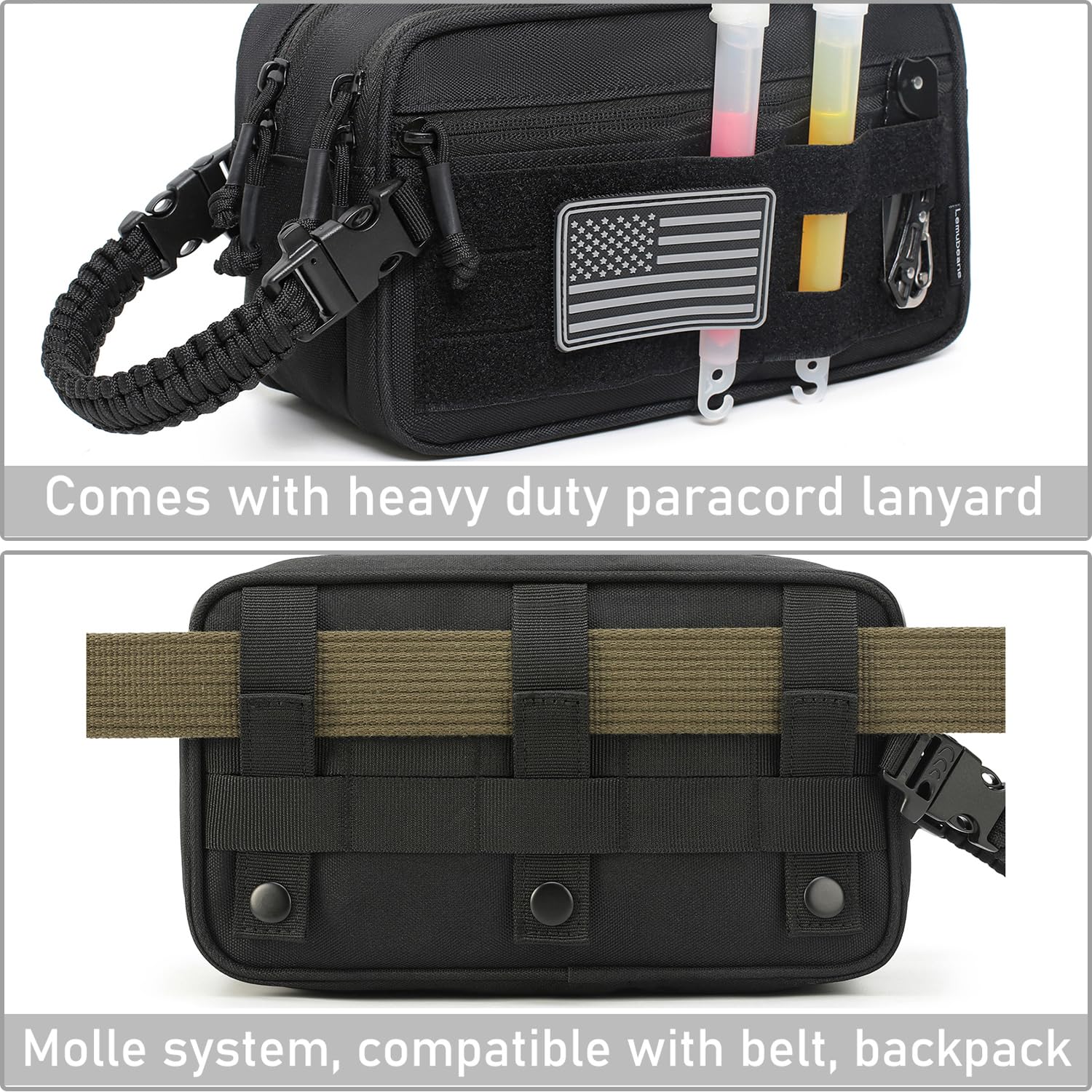 Neceser táctico para hombre, seco, húmedo, separado, bolsa de higiene de viaje, bolsa de herramientas Molle, bolsa de afeitado para hombre, bolsas de ducha de viaje, Negro -, Táctico
