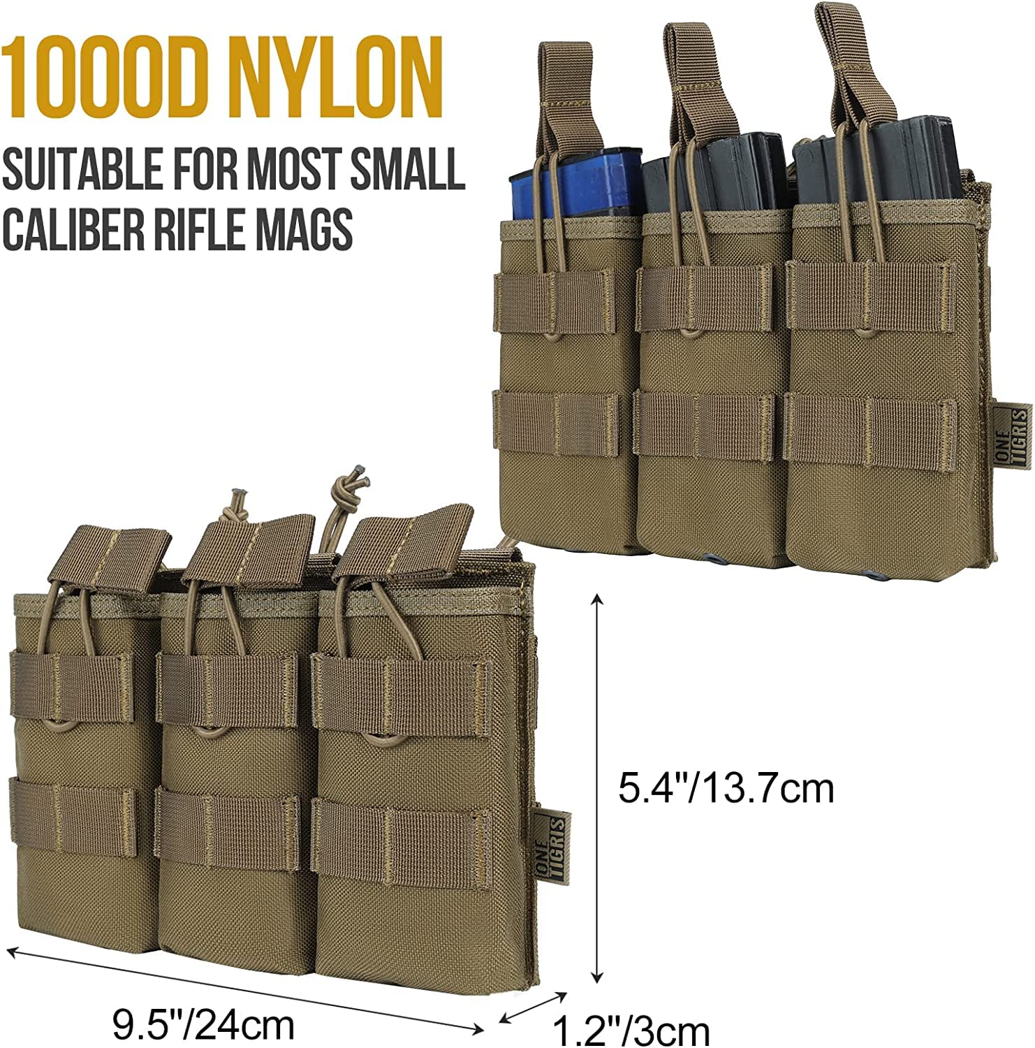 OneTigris Tactical Magazine Pouch, MOLLE Triple Mag Pouches