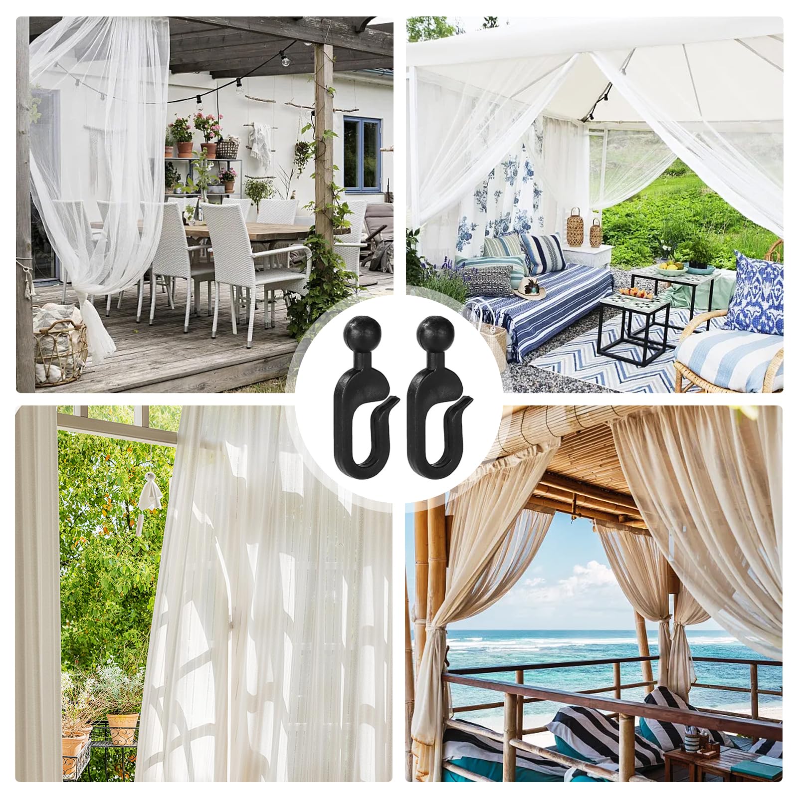 50 ganci per gazebo, ganci scorrevoli