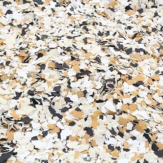 Biaungdo 360G/0.79Lb Decorative Blend Color Chips,Epoxy Flakes Blend Paint Flakes Concrete Floor Coatings Decorative Chips for Garage Floor Paint Interior Exterior Walls(Light Brown/Black/Beige/Tan)