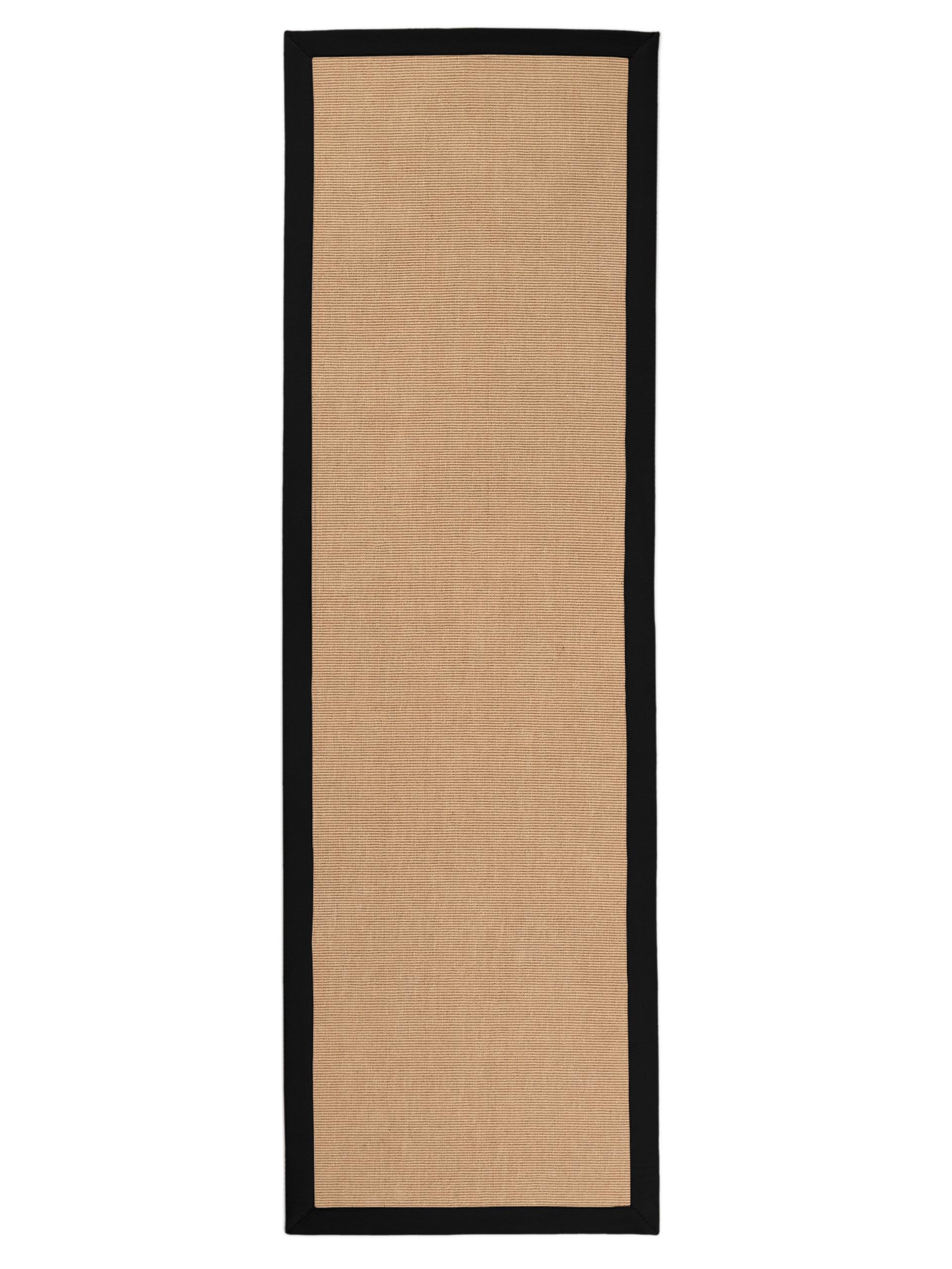 Tapis couloir sisal noir 75x350 cm robuste pour entrée et salon
