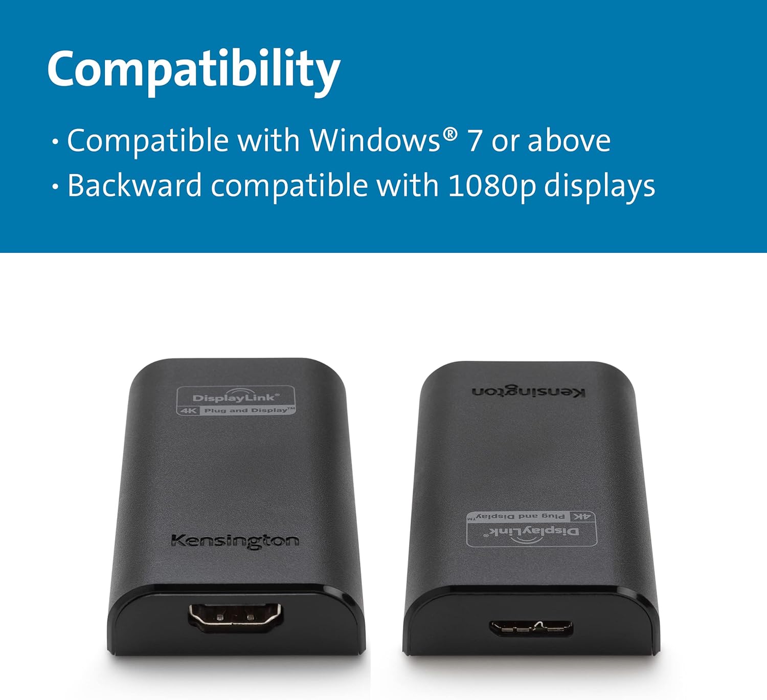 Kensington VU4000 USB 3.0 to HDMI 4K Video Adapter (K33988WW), Black : Everything Else