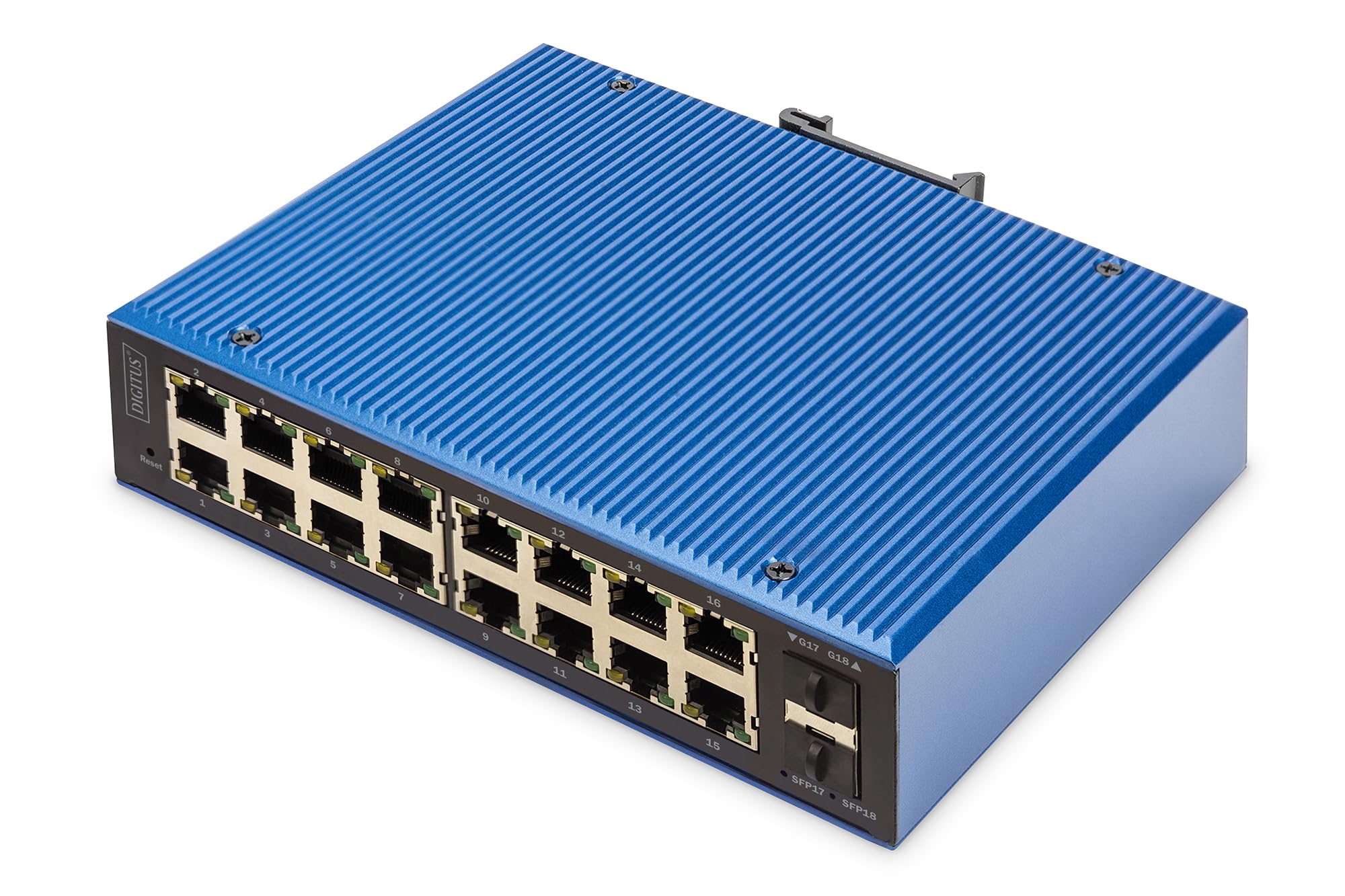 DIGITUS Industrial 16+2-Port L2 managed Gigabit Ethernet PoE Switch