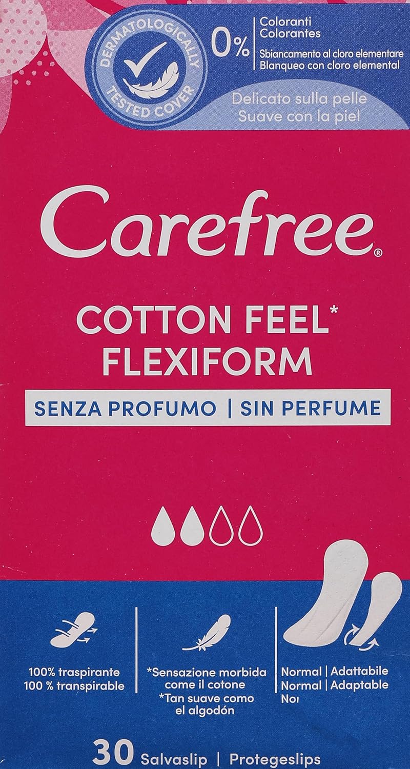 Carefree Flexiform Pantiliners - White (Pack of 30)