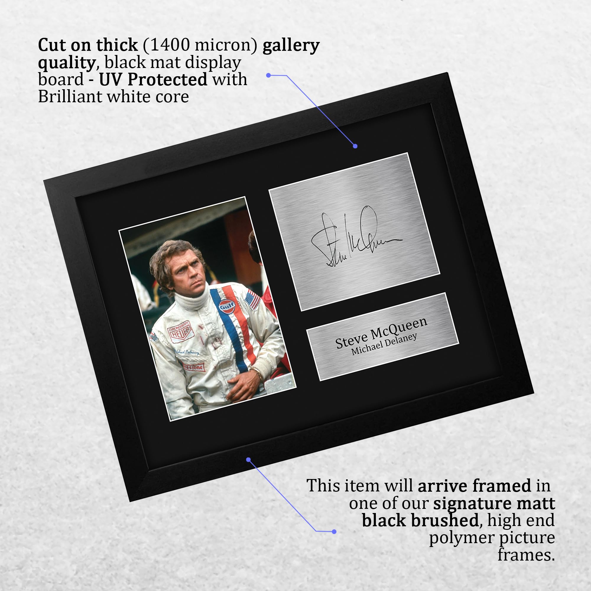 Amazon.com: HWC Trading Steve McQueen Le Mans Framed Gifts Printed