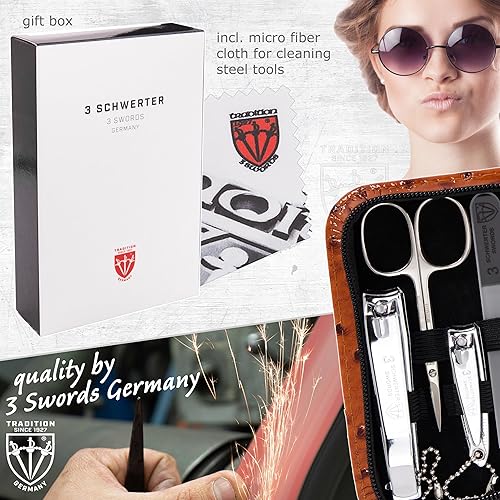 Miniatura 6 de 3 Swords Germany Juego de 8 piezas para manicura y pedicura profesional para el cuidado de las uñas de los dedos y los dedos del pie tijeras de