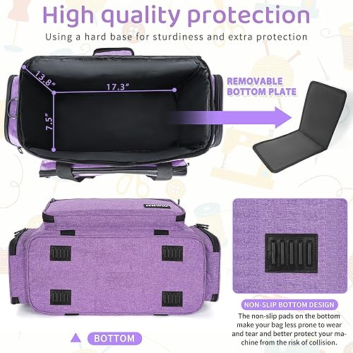 Miniatura 28 de Estuche de transporte para máquina de coser con múltiples bolsillos de almacenamiento para accesorios, bolsa de almacenamiento universal compatible