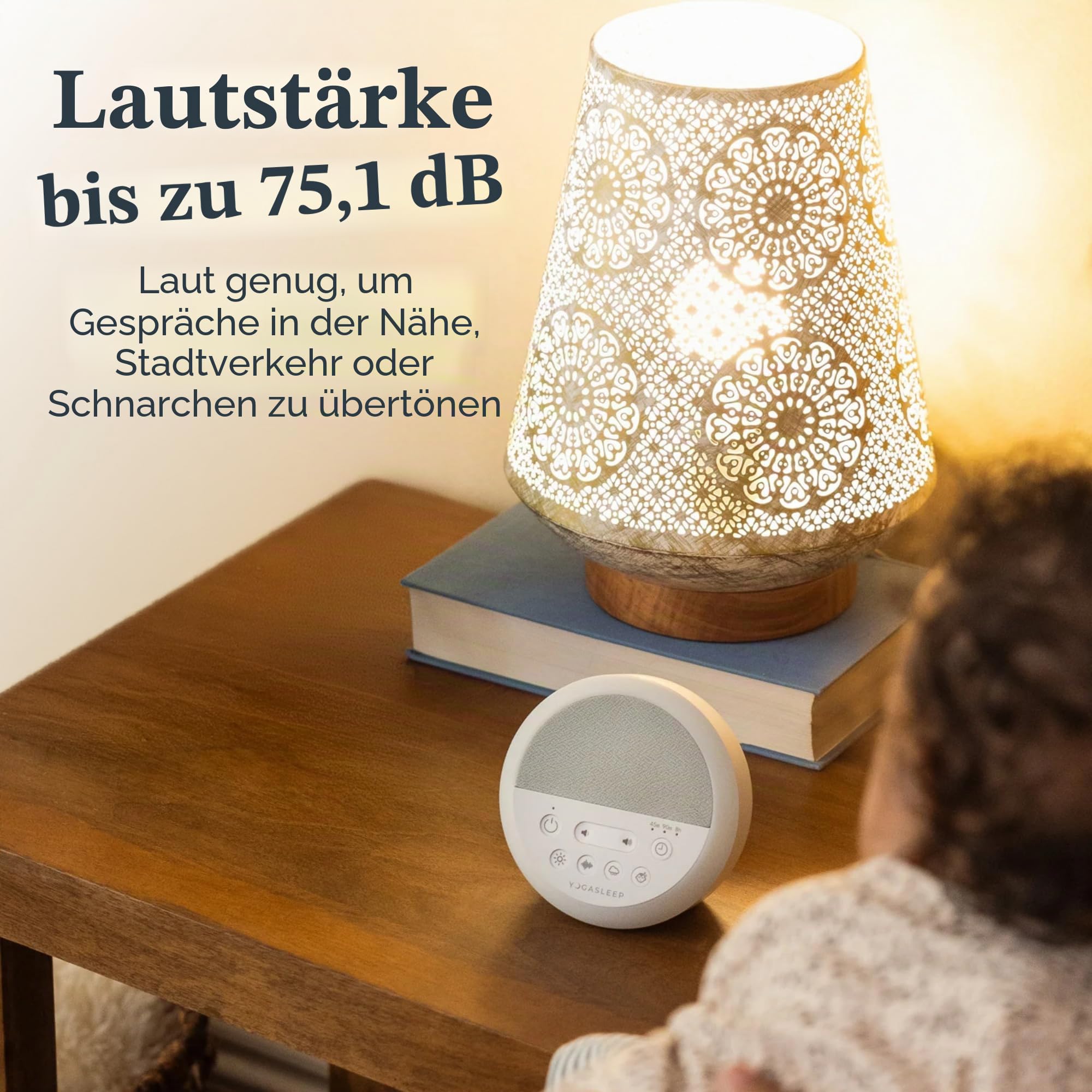 Yogasleep Nod White Noise Sound Machine, mit Nachtlicht und Sleep-Timer, 20 Soundoptionen, Schlaflieder und Naturgeräusche, für Babys und Erwachsene, Geräuschunterdrückung für Privatsphäre im Büro