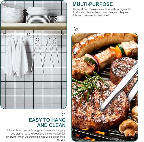 Miniatura 4 de Chengu Juego de 3 pinzas de cocina de 8.7 pulgadas, 10 pulgadas, 11.7 pulgadas, pinzas de acero inoxidable, pinzas de buffet, pinzas de cocina de