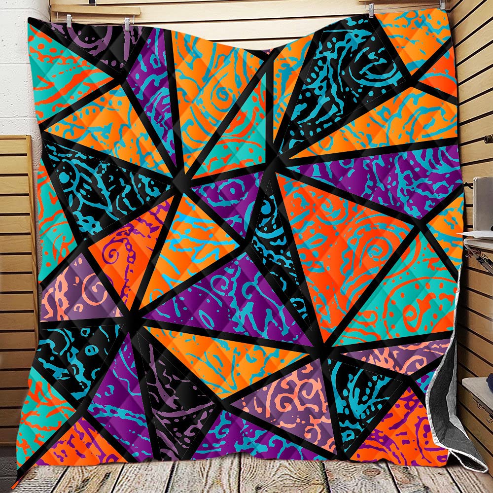 Couvre-lit matelassé doux et thermorégulateur imprimé mandala exotique
