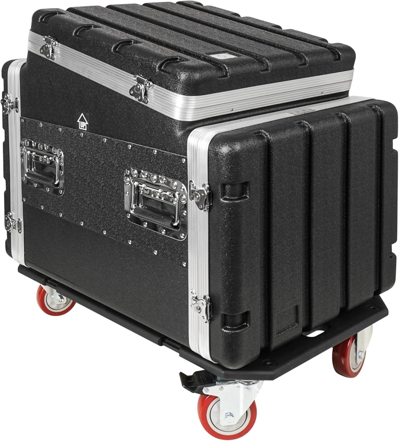 Sound Town Lightweight and Compact 8U ATA ABS Rack Case, with Slant Mixer Top, Casters, 21" Depth, 10U Top and 8U Side Spaces (STMR-A10X8UW)
