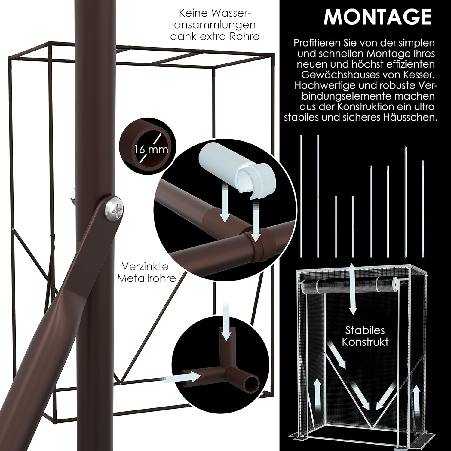 KESSER Premium Tomato Greenhouse with Roller Door – Plastic Film 100 x 50 x 150 cm for Vegetables, Flowers, Fruits, Garden