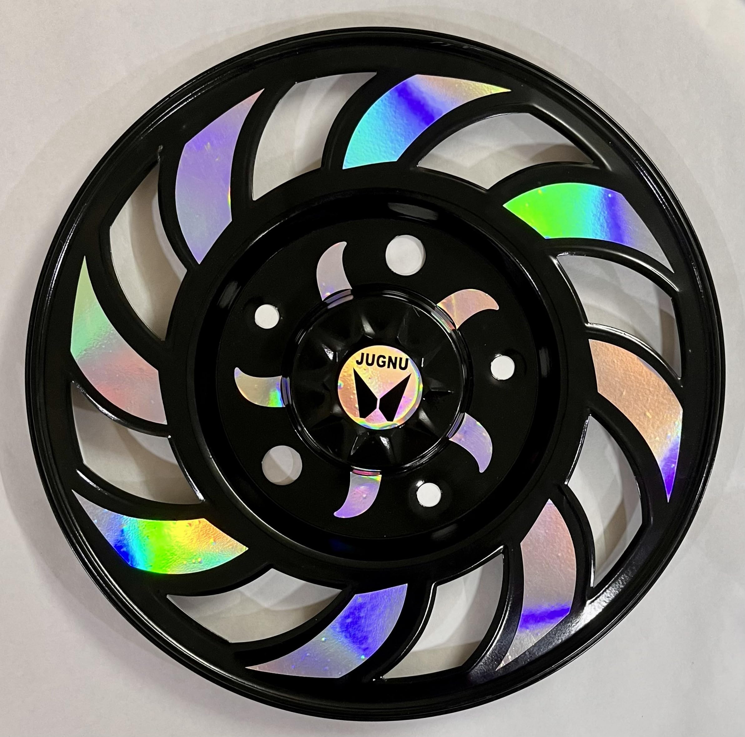 Bolero Wheel Cap, 15 inch, Black, Holographic Finish, Stylish Design, Set of 4 (16 INCH)-image-36