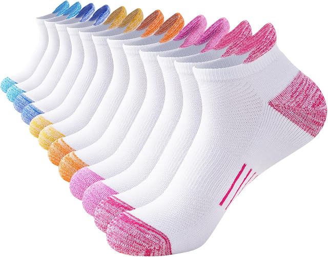 Niofind Calzini Donna Cotone Corti Calze Running Spostivi Anti-Vesciche Traspiranti Imbottiti per Corsa, 6 Paia 35-38/39-42