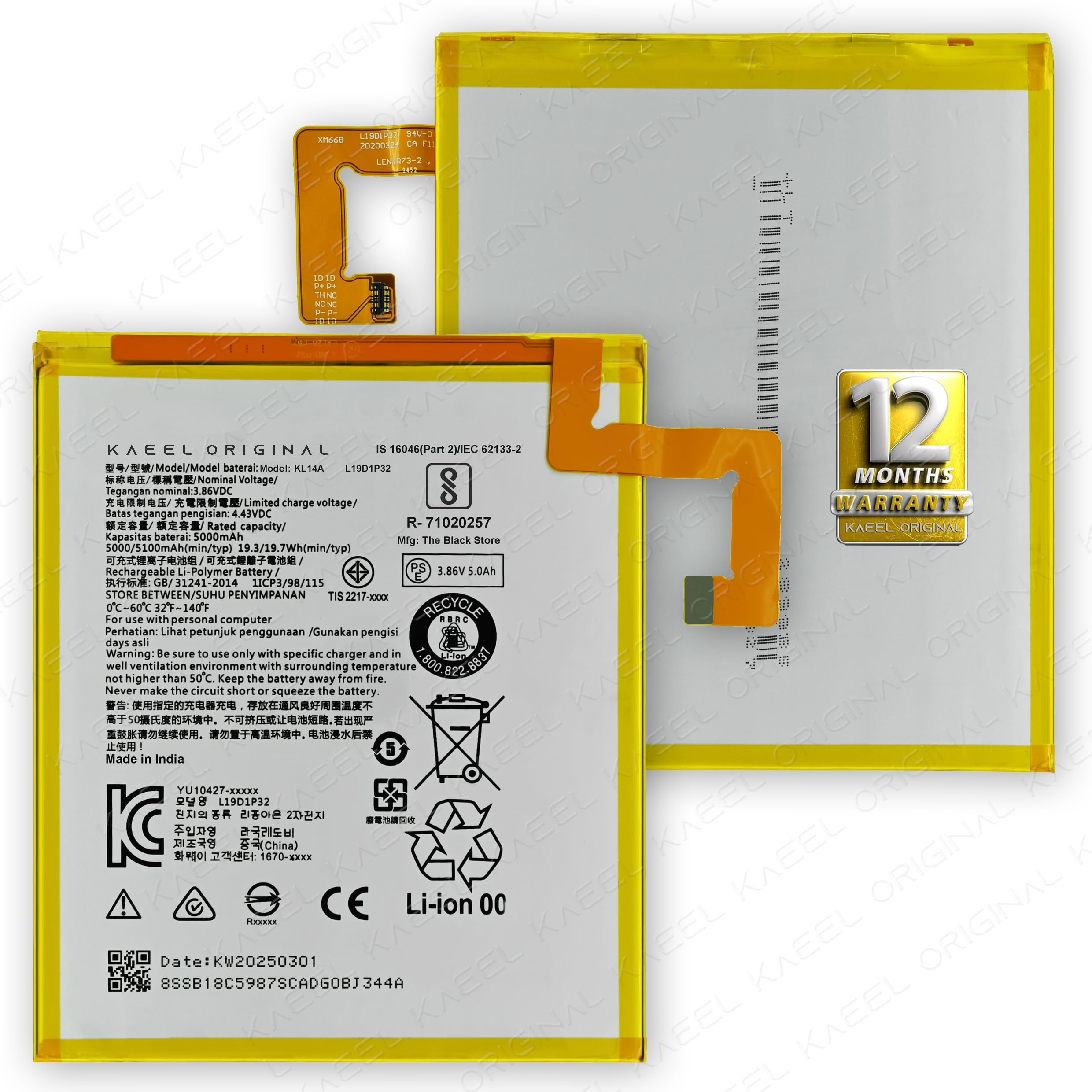 L19D1P32 for Lenovo Tab M10 HD / M10 HD 2nd Gen / M10 3rd Gen/ M10 Plus / M10 Plus 2nd Gen - 5100mAh with 12 Months Warranty* (Storm Grey, TB-328FU)-image-38