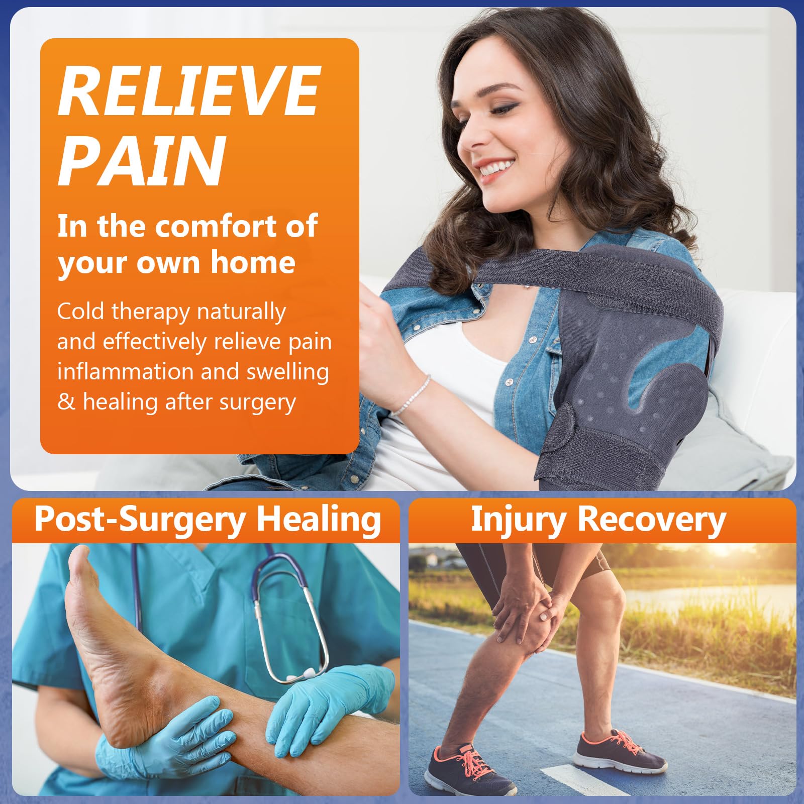 Máquina de terapia de frío, sistema de terapia de hielo para hombro y rodilla después de la recuperación quirúrgica, kit de congelación de crioterapia para reemplazo de rodilla, máquina de hielo de