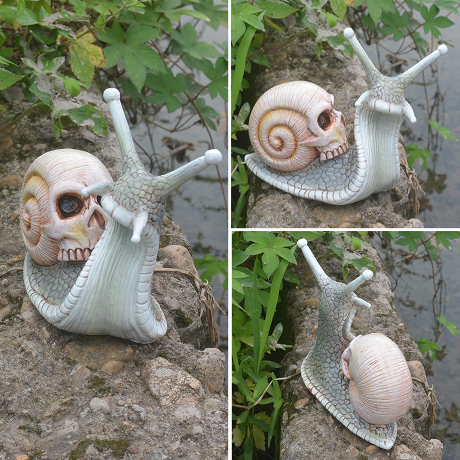 HPMAISON Schnecken-Blumentopf-Aufhänger Aus Harz – Wetterfeste Garten-Deko (ca. 5,5x4,5x11 Cm) In Bronze-Optik