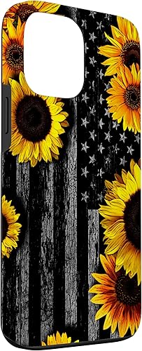 Miniatura 3 de Funda para iPhone 13 Pro Max con bandera estadounidense con girasoles