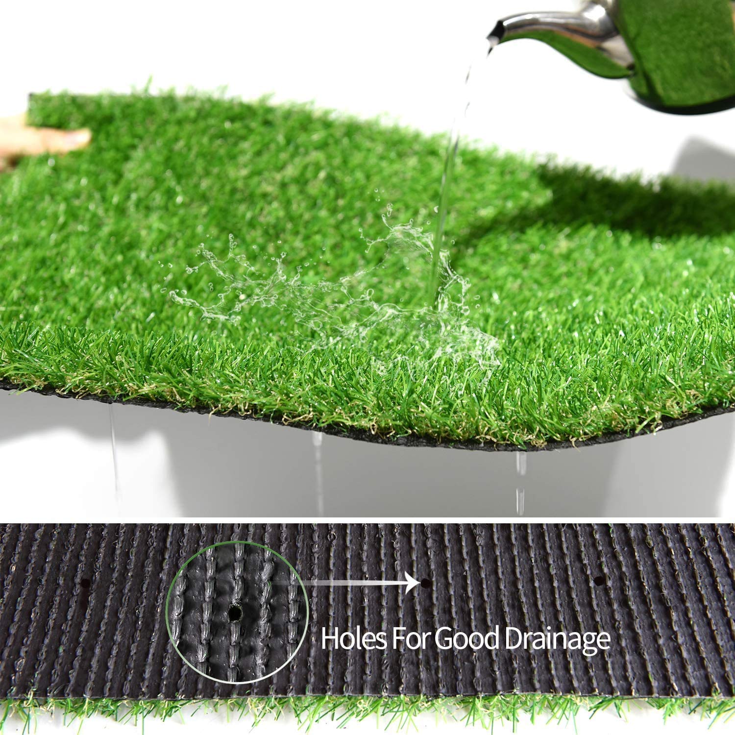 Kuber Industries 35 Artificial Grass for Balcony Or Doormat, Soft and Durable Plastic Turf Carpet Mat, Artificial Grass 1 X 2 Feet, Green, 2 Pieces, Standard (KUBMART011790) 2