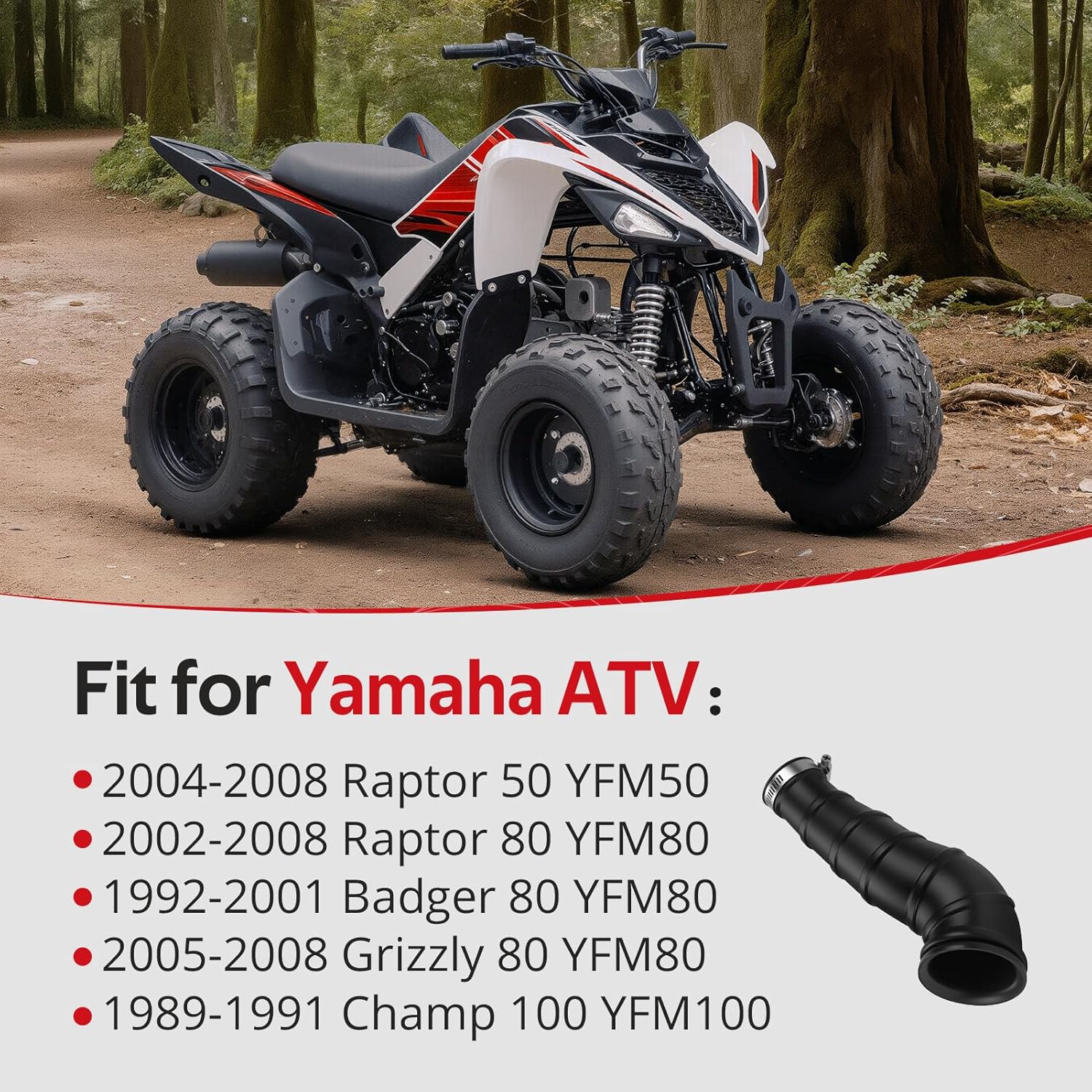 JAVIK Air Box To Carb Boot Joint Duct Clamp For Yamaha Champ 100 Raptor 50 80 Grizzly 80 Badger 80 1989-2008 O.E.M# 3GB-14453-00-00