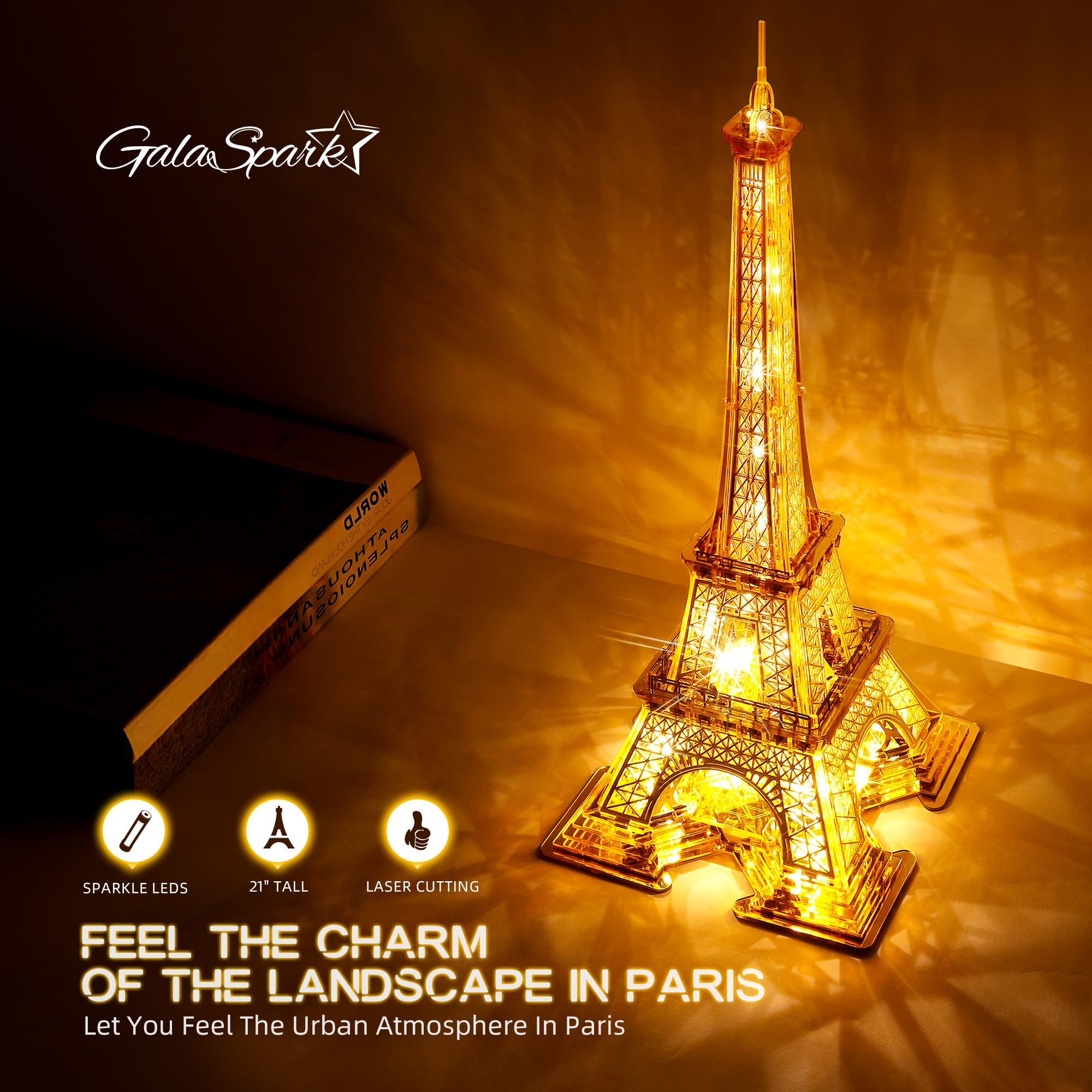 Amazon | GalaSpark 21インチ 3Dパズル アクリル&メタル LED