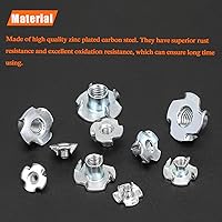 Vista 2 de Juego surtido de 120 tuercas M3 M4 M5 M6 M8 T de cuatro tuercas de garra para madera, soportes de escalada en roca, gabinetes