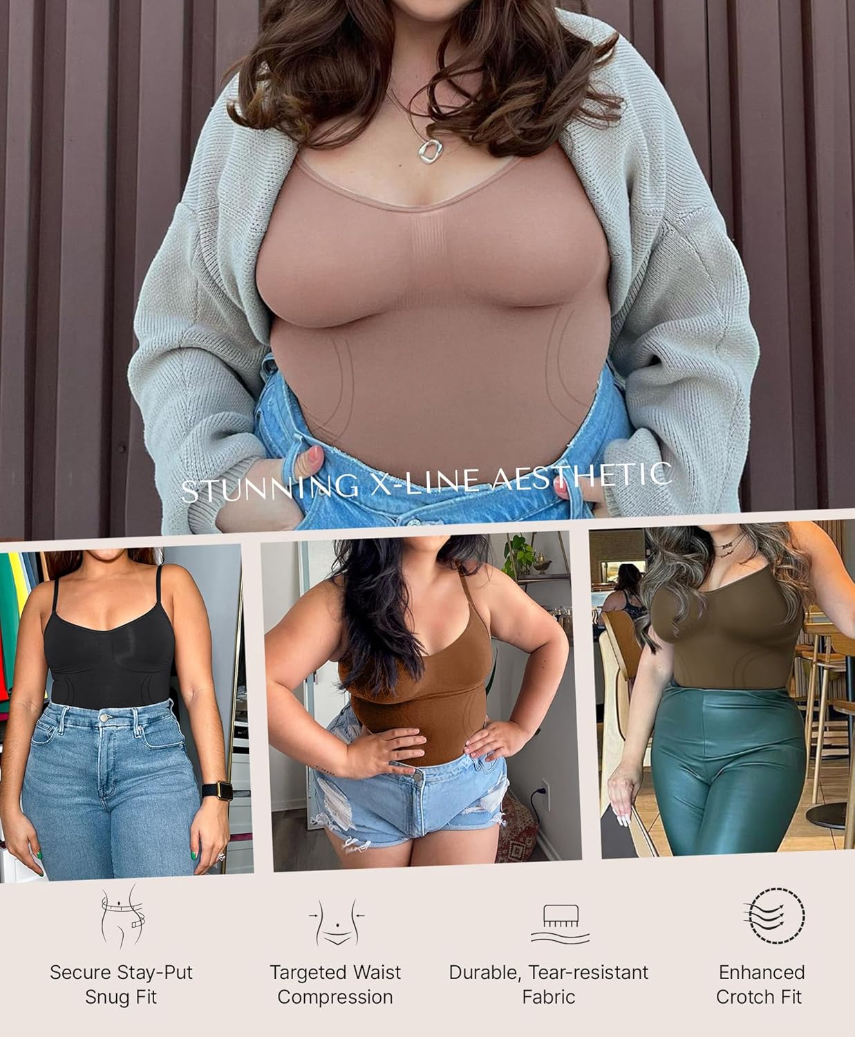 SHAPELLX Shapewear for Women Tummy Control Compression Seamless Body Shaper Slimming Bodysuit Top Thigh Slim Butt Lift - Image 5