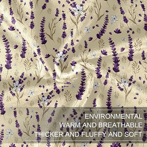 Miniatura 7 de Repeat Pattern Designed Purple Lavender Ultra-Soft Blankets & Throws, Ultra-Soft All Season Use Fluffy Blanket Adults Kids Office Camping Living