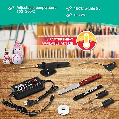 Miniatura 4 de Cortador de espuma caliente 5 en 1, cortador de espuma, máquina de corte eléctrica, kit de herramientas con controlador de voltaje digital de 240