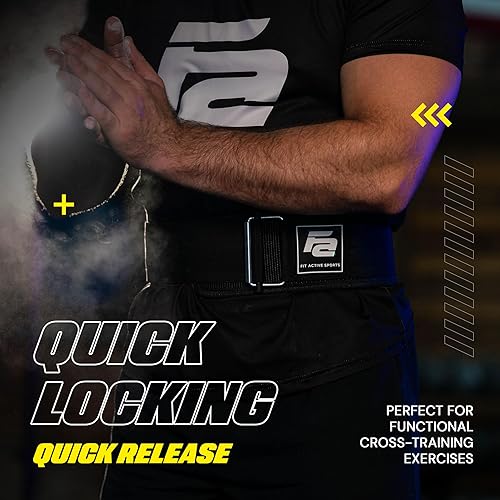 Miniatura 3 de Fit Active Sports Cinturón de levantamiento de pesas autobloqueante  Cinturón de levantamiento de pesas premium para entrenamiento cruzado,