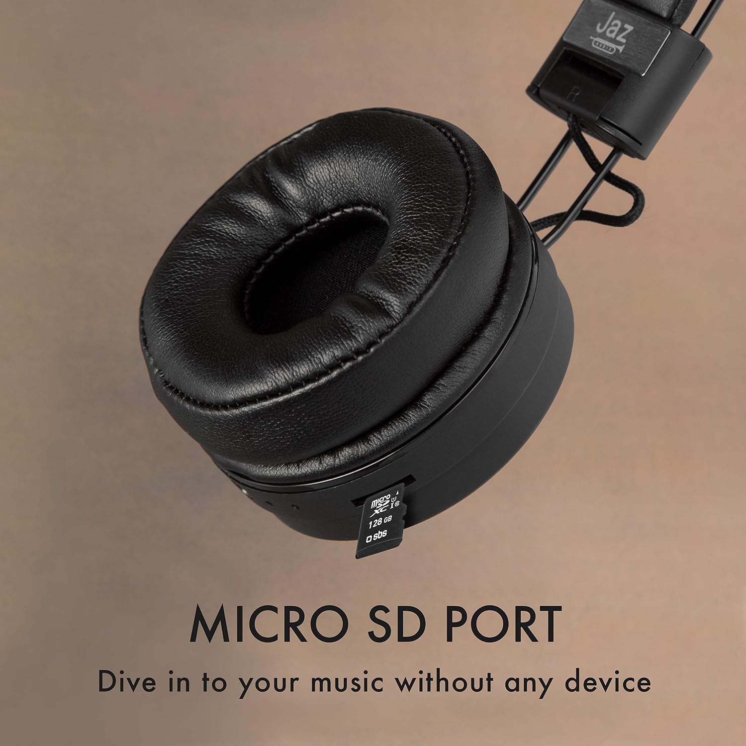 JAZ Cuffie Stereo Hard Bop, Wireless V5.0, Pieghevoli con Inserti in Legno,  Microfono e comandi integrati, padiglioni Imbottiti e Lettore TF Card :  Amazon.it: Elettronica