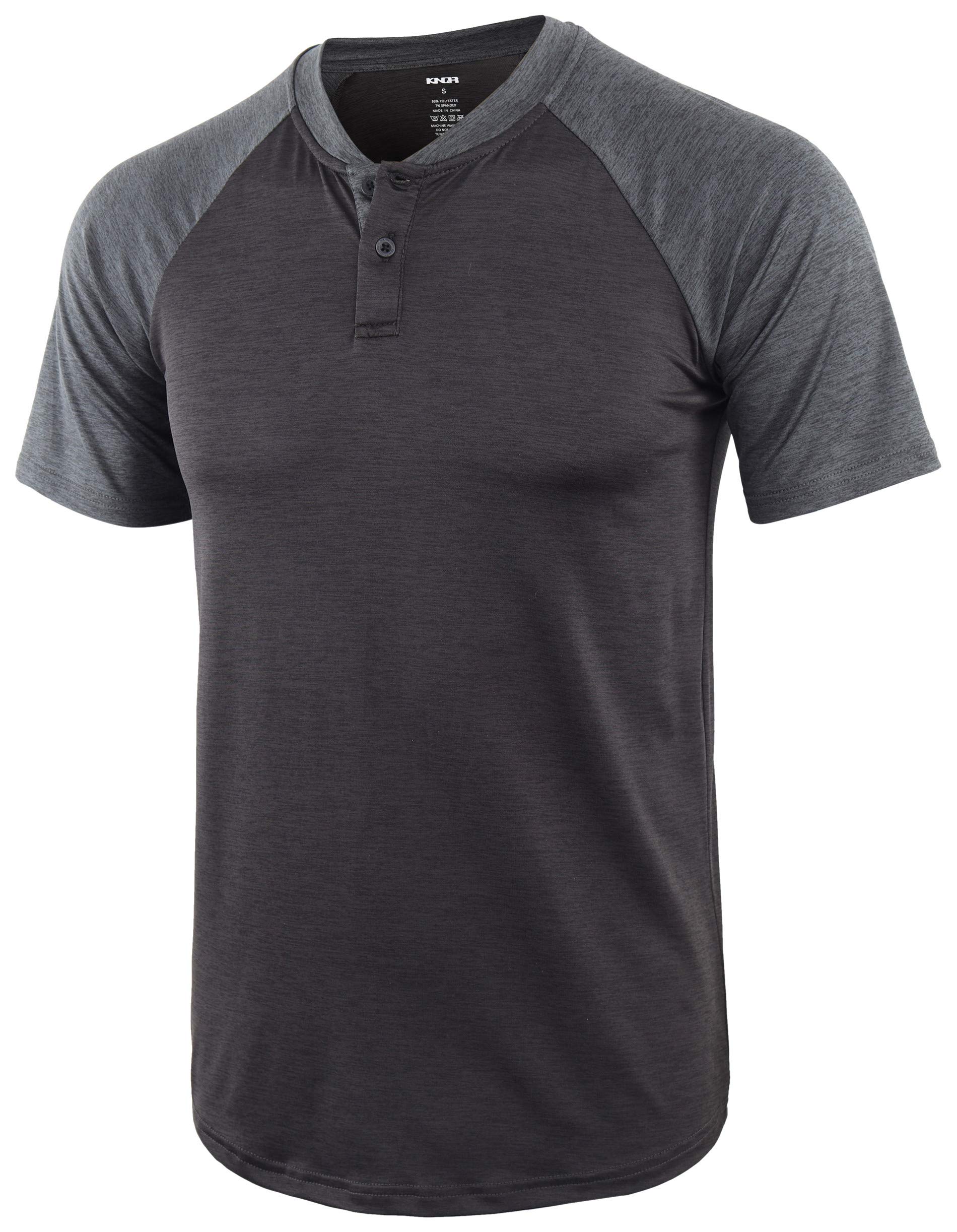 KNQR Men's Lightweight Quick-Dry Hiking Henley T-Shirts