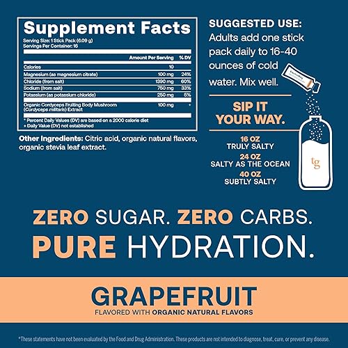 Miniatura 2 de True Grace ElectroMag - 16 paquetes de barras (paquete de 2) - Pomelo - Polvo de electrolitos para una hidratación rápida - sodio, potasio, magnesio