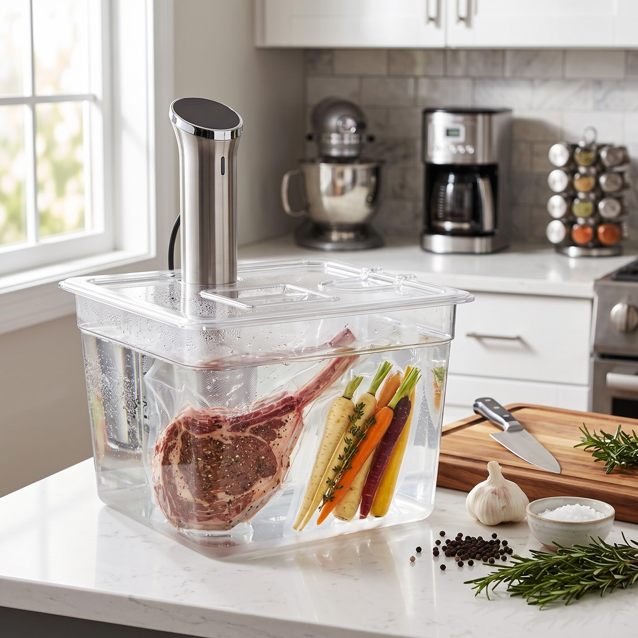 Sous Vide Behälter 11L, Sous Vide Wasserbäder Tank mit Deckel Lebensmittelbehälter Passend für die meisten Sous Vide Kocher Sous Vide Zubehör, für Küche Sous Vide Food Prep Storage