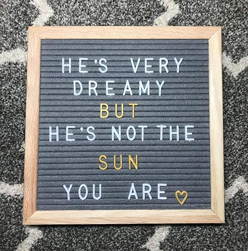 Miniatura 9 de Royal Brands Tablero de letras de fieltro, números de letras, símbolos y emojis intercambiables de madera, tablero de mensajes, soporte de pared o