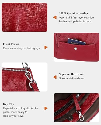 Miniatura 7 de Over Earth Genuine Leather Small Hobo Crossbody Bags for Women Shoulder Purses and Handbags