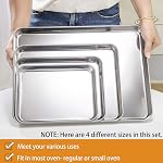 P&P CHEF Baking Sheet and Rack Set, 8 Pack (4 Sheets + 4 Racks), Stainless Steel Baking Pans Cookie Sheets with Cooling Rack, Healthy & Mirror Finish,Oven & Dishwasher Safe