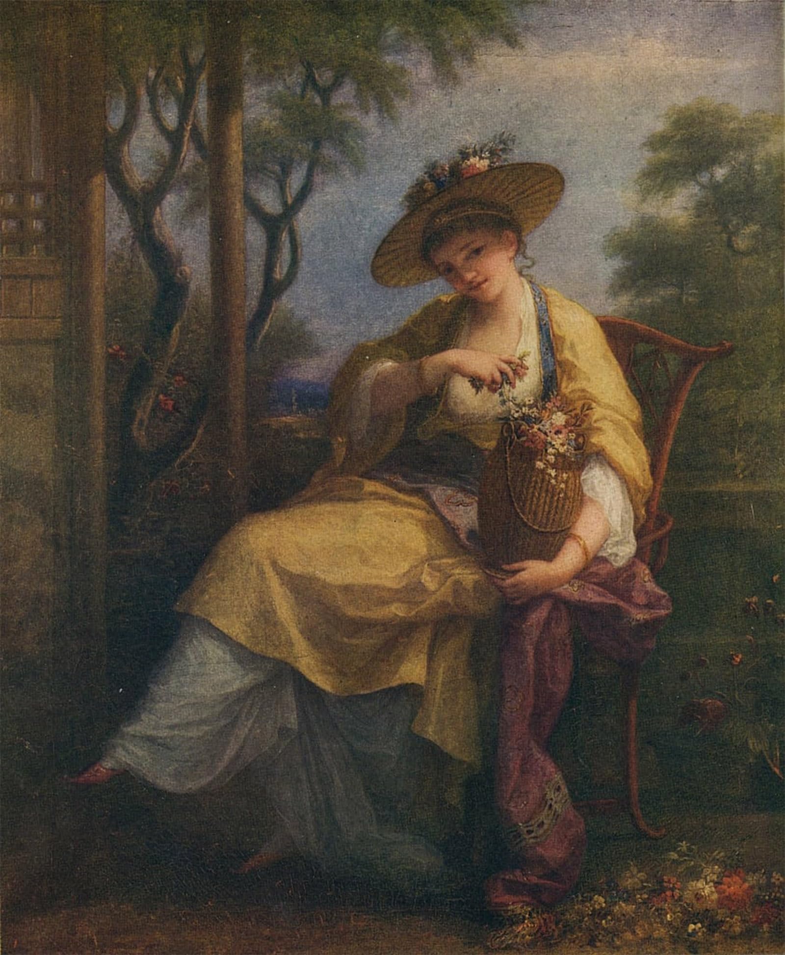 SERENDIPITP Retro Picture Poster Wall Art Pictures Painting Self Portrait of Angelica Kauffmann by Angelica Kauffmann Wall Art Canvas Print for Wall Decor 60x90cm