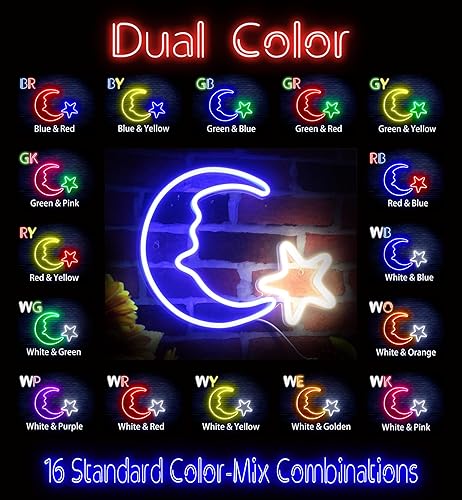 Miniatura 2 de ADVPRO Moon & Star Space Flex - Letrero de neón LED de silicona, blanco y morado st16s33-fnu0009-wp