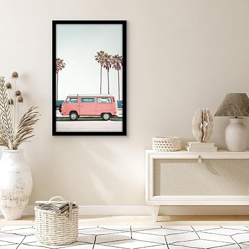 Miniatura 5 de Americanflat Marco de fotos negro de 21 x 34 pulgadas, con marco de madera de ingeniería y cubierta de plexiglás pulido, formatos horizontal y