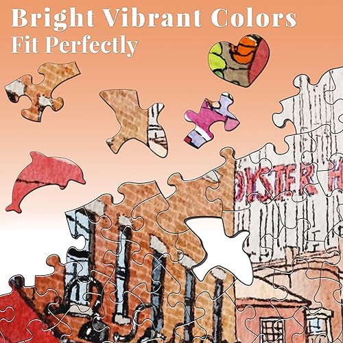 Miniatura 9 de Rompecabezas de 1000 piezas para adultos, rompecabezas de mercado de frutas, rompecabezas de formas únicas para familiares y amigos, juegos