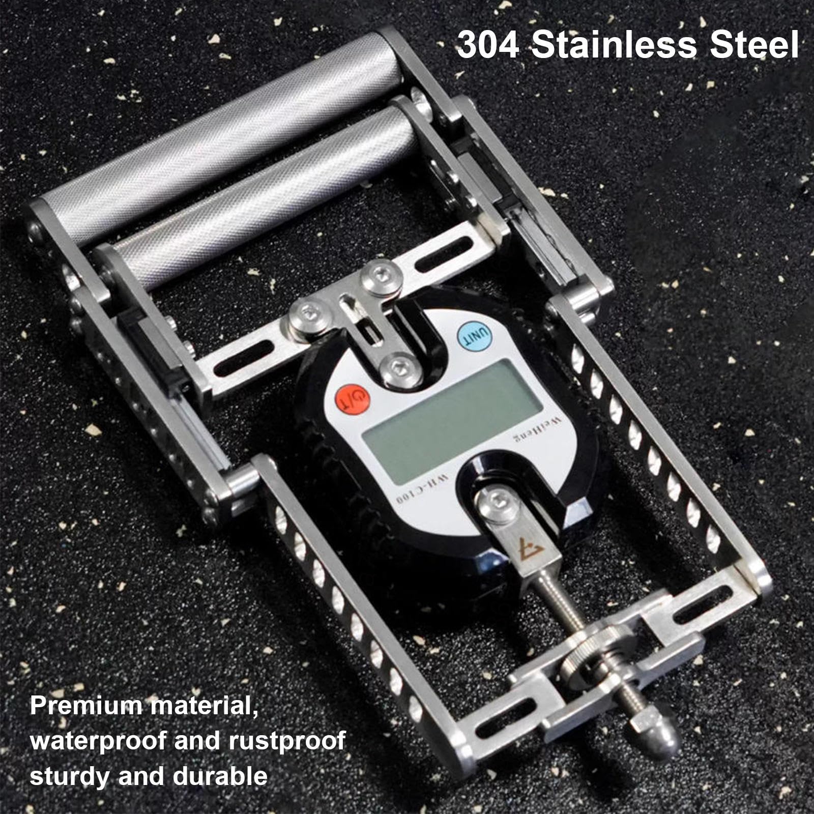 Handdynamometer, Digitaler Handgriffkrafttester mit LCD-Display, Edelstahlstruktur, Rutschfester Griffabstand Einstellbar, für Fitnesstraining
