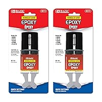 Vista 8 de BAZIC Products Pegamento epoxi con aplicador de jeringa 0.2 onzas/0.20 oz, ajuste rápido, 2 partes de pegamento transparente adhesivo para madera