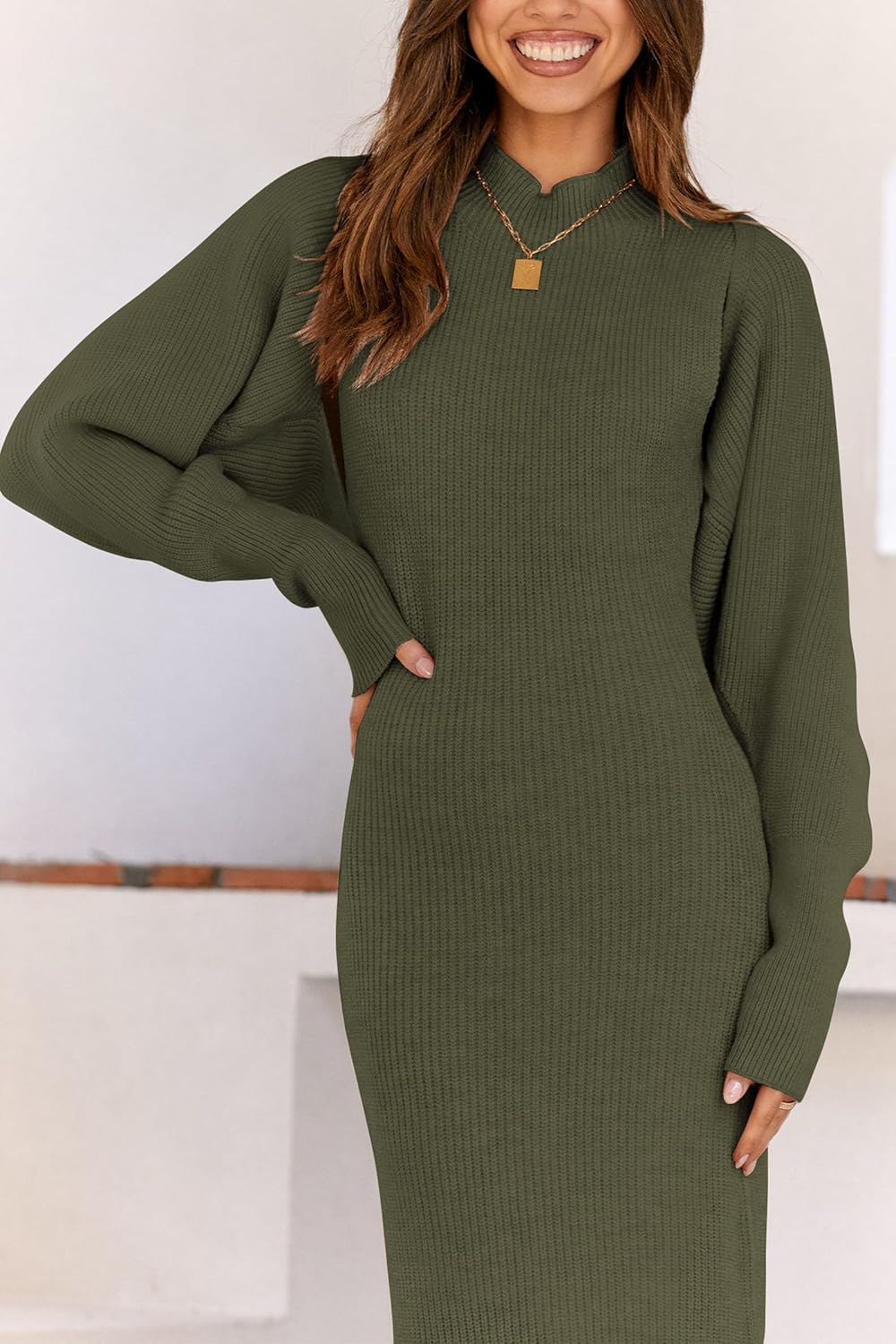 PRETTYGARDEN Women's Fall 2 Piece Outfits Knit Long Sleeve Cropped Cardigan Pullover Sweater Maxi Dress Sets Winter Clothing - Image 7