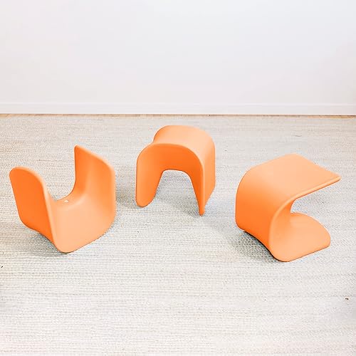 Miniatura 40 de ECR4Kids Asiento ondulado, altura del asiento de 14 a 15.1 pulgadas, taburete de perca, amarillo, paquete de 2 Amarillo,Negro -,Azul,Gris