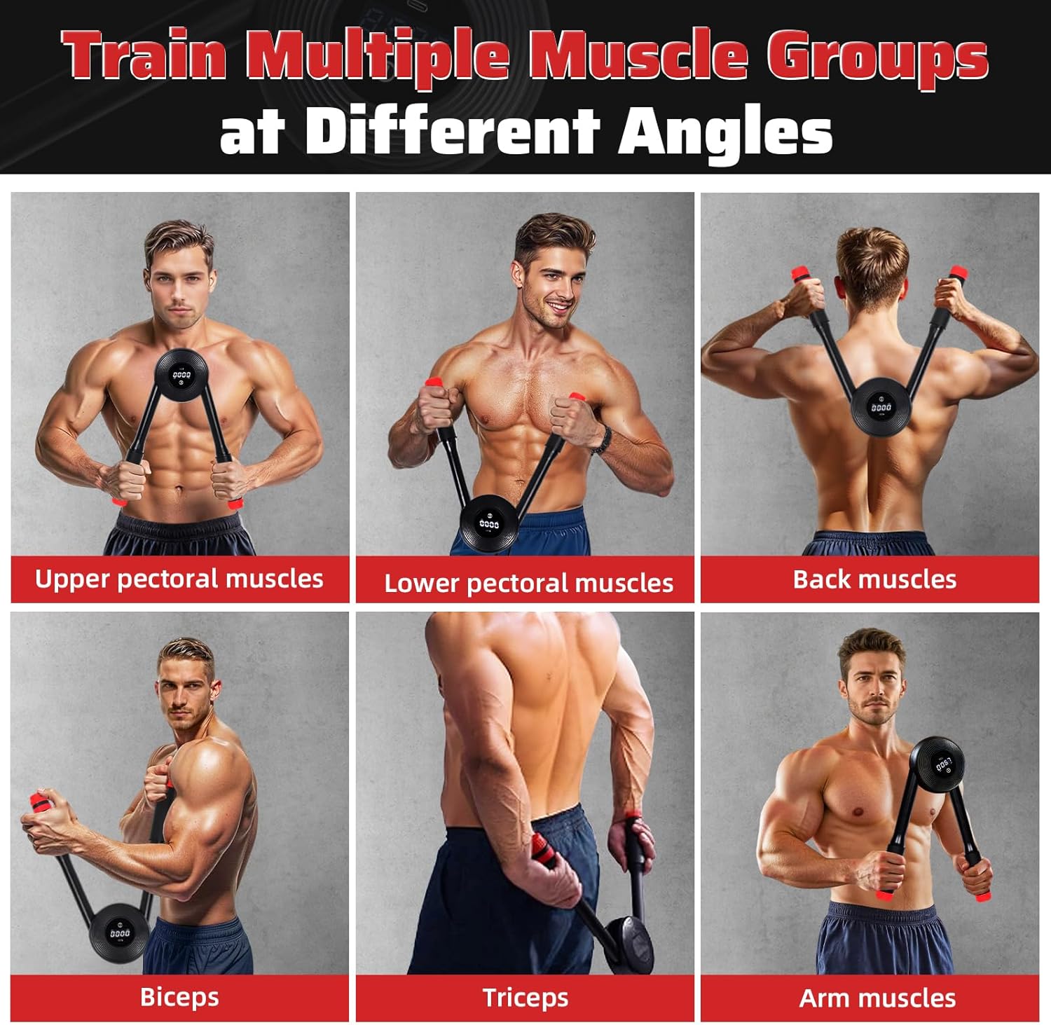 Hydraulic Power Twister Adjustable Resistance 22–440 lbs Digital Display, Foldable Arm Chest Exerciser for Women Men, No Snapback Safety, Portable Home Gym Gear